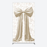 Lofaris Floral Sweet White Bow Happy Birthday Rectangle Backdrop